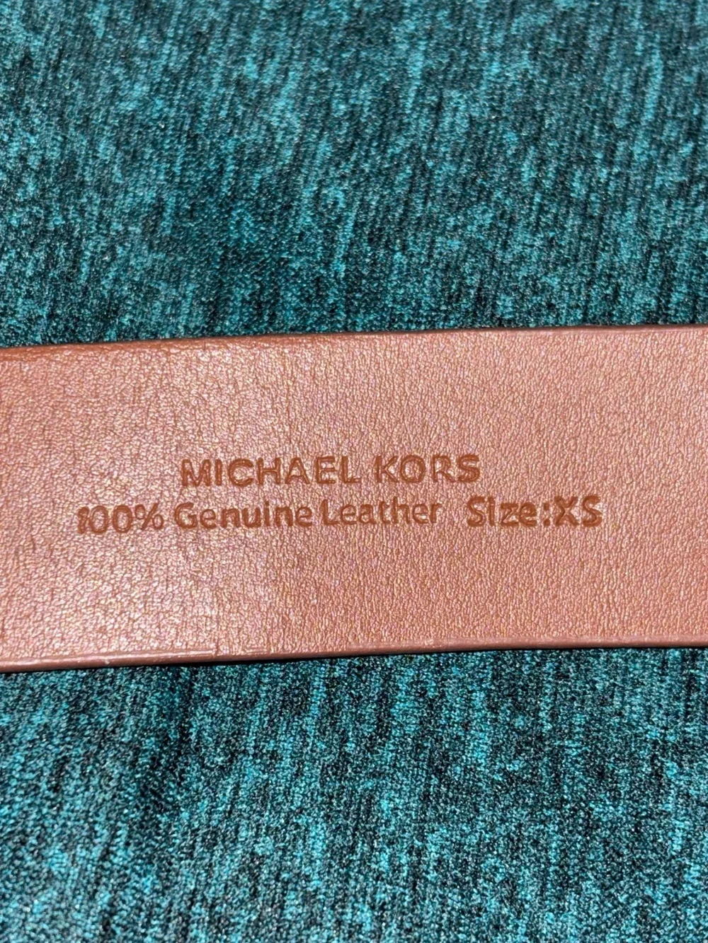 Women’s Brown Leather Belt with Gold Buckle-Size XS
